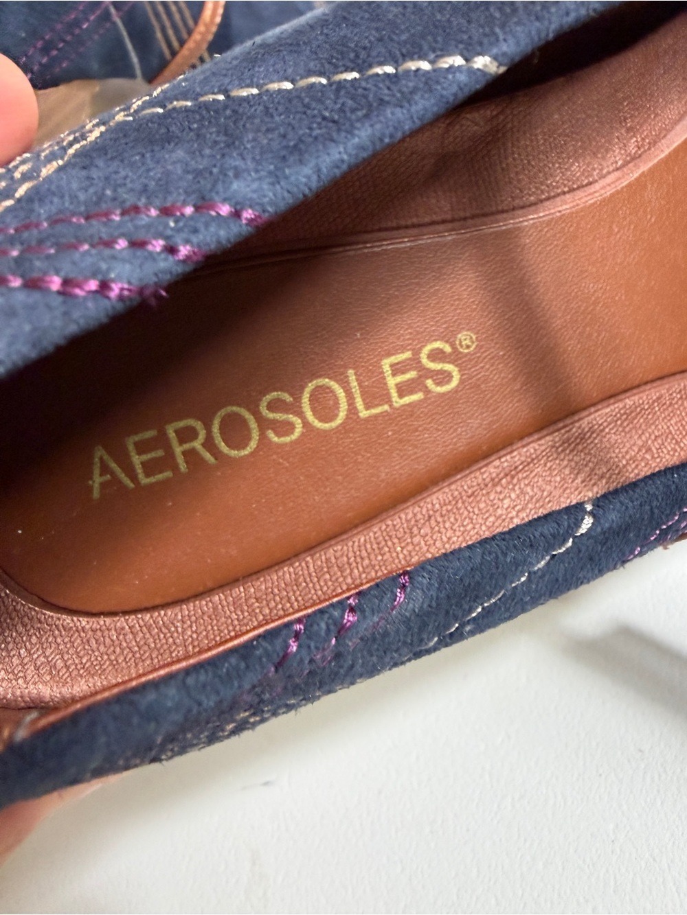 Aerosoles "Tax Return" Blue Plaid Suede Mary Jane Pumps – Size 11 - Picture 8 of 10